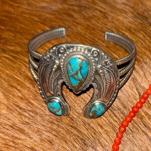 Turquoise and Silver Cuff Bracelet